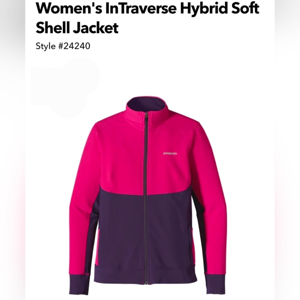 Patagonia Women's InTraverse Hybrid Soft Shell Full Zip Radiant Magenta Jacket